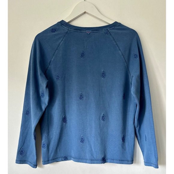 White Stuff Beach Walk Jersey Sweatshirt Embroidered Leafs  10, 12, 16 - Picture 3 of 3